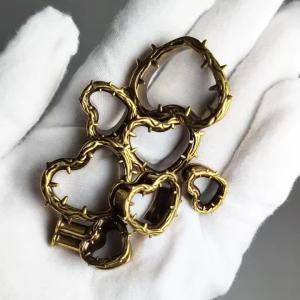 1PC Copper Heart Thorns Ear Gauges Screw Ear Plugs Expander Stretchers Tunnels Silvery/Goden Body Piercing Jewelry 8MM-25MM