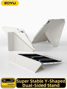 Zoyu | Magnetic Dual-side Protective Case For iPad Support Multiple Series With Pen Slot And Stand Lightweight Frameless
