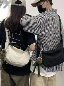 Casual Canvas Shoulder Bag for Men Street Style Sporty Fashionable Crossbody Bag Single Strap Sling Bag Hip Hop Trendy Bag