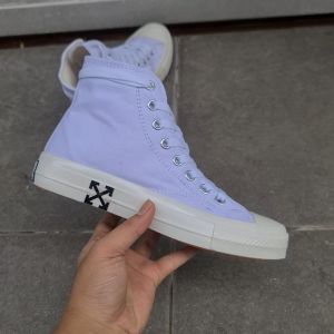 OBRAL SEPATU SNEAKERS CONVERSE 70S HIGH X OFF WHITE TRIPLE WHITE SOL OREN SEPATU COWOK CEWEK KEREN PUTIH POLOS 36-43