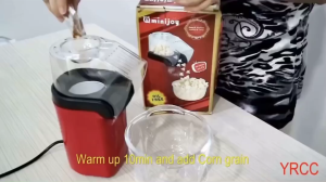 Mini Hot Air Popcorn Maker Machine Electric Oil Free Popcorn Popper for Healthy Snack Movie Night Home Use