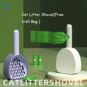 V.TOP Cat Litter Shovel 2in1 Free 1roll Bag Serokan Kotoran Sekop Pup Pasir Kucing Kotoran Minimalis Besar