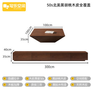 Modern Minimalist Living Room TV Cabinet Coffee Table Set Walnut Brown Floor Standing Cabinet Home Use Adult Target