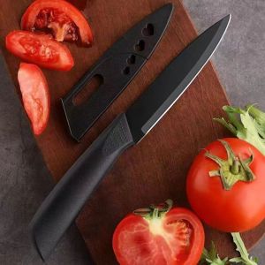 1/3 piece fruit knife set black fruit knife best-selling portable stainless steel small knife with knife cover barbecue knife