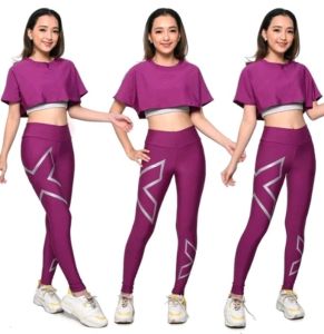 Setelan Legging X Crop Outer Gym untuk Senam Fitness Zumba