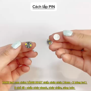Combo 3 cái Chip LED nam châm 9mm màu VÀNG NHẠT 3 chế độ : nhấp nháy nhanhchậmsáng luôn- sử dụng cho tượng nhỏ mô hình *đã kèm pin