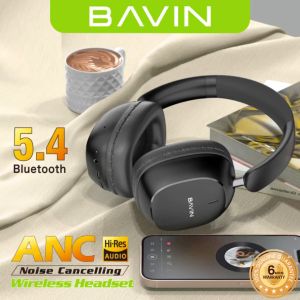 BAVIN BH58 Wireless Bluetooth 5.4 Headphones w/ Active Noise Cancelling Hi-Fi Stereo Sound Foldable & Ergonomic Design