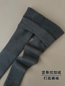 Thickened Fleece Womens Cotton Tights with Footwear Autumn Winter Outerwear Warm mid Waist Long Pants Other Material 100%