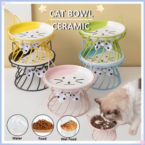 Ceramic Cat Bowl With Stand Dog Bowl Large Capacity For Pet Bowl Ceramic Elevated Cat Food Bowl Dog Feeder
