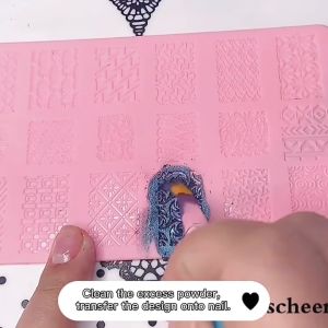 Nail Art 3D Silicone Printing Template Stamping Mold Solid Soft Gel Clay Carving Sculpture Stencil Embossed 美甲硅胶印花模版