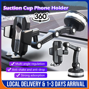 Universal 360° Long Neck Car Mount Phone Holder Mobile Phone Stand with Silicon Sucker Touch Car Holder Fixed Shockproof Super Absorption Suction Cup Center Console Windshield Dashboard Mounted Phone Holder 车载吸盘手机支架