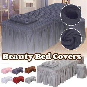 Beauty Salon Bed Sheet Salon Beauty Bed Skirt Bedspread with Face Hole Body Massage SPA Bed Cover