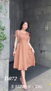 Đầm xòe xếp li ngực kết hoa vải DA006 -Lady Fashion - Khánh Linh Style
