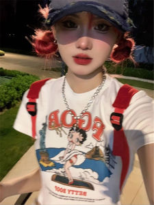 Áo Thun Cotton Cổ Tròn Tay Ngắn Ôm Vừa Vặn Phong Cách Đường Phố Mùa Hè Cho Nữ Áo Thun Cotton Mỹ Cổ Điển Tay Ngắn BM