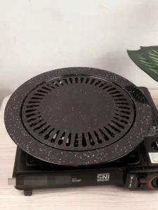 Panggangan BBQ Bulat 32 Cm Alat Panggang Grill Anti Lengket Panas Merata Ultra Grill Smoke Less