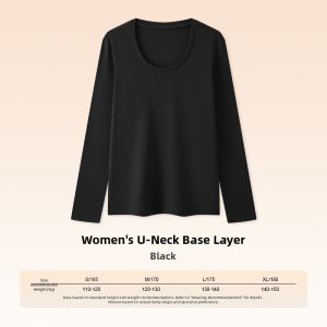 MUZHIBAIXIAOT | Antistatic Plain Color Underwear U-Neck T-Shirt