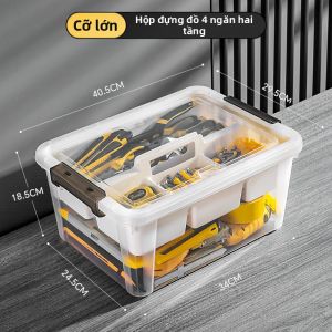 YUEJIBANNI | Hộp Lưu Trữ Đa Chức Năng trong Suốt 2 Tầng Chống Va Đập