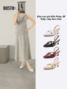 DUSTO | Dép Nữ Mũi Nhọn Gót Cao Sang Trọng Pháp Mới Cho Mùa Hè
