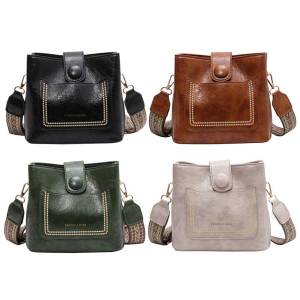 MOJOYCE Womens Fashion Bucket Bag with Bright Print and Wide Strap for Casual and Shopping Needs