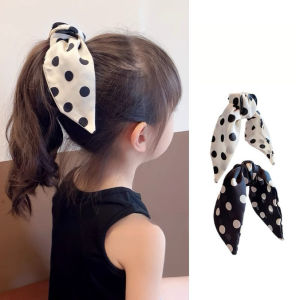 Polka Dot Bunny Ears Hairpin Satin Classic Small Hairpin Fashionable And Elegant Girls Hair Accessories Hairpin