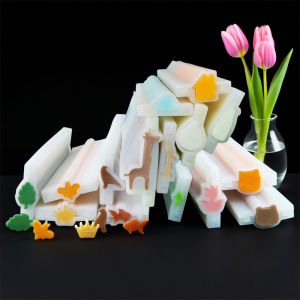 Cartoon Animal Cat Bear Soap Long Tube Silicone Mold Tulip Candle Mold DIY Automobile Soap Silicone Tube Mold Cake Decor