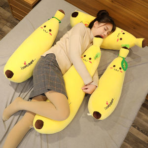 Cute Banana Shaped Long Pillow Soft Plush Toy Sleeping Aid Leg Clamp Doll for Girls Comforting Stuffed Toy Fruit Series