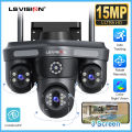 LS VISION 7K 15MP 3 PTZ Lens WIFI CCTV Camera Humanoid Detection Automatic Tracking Bluetooth Security Camera IP66 Waterproof Outdoor Full Color Night Vision Two-Way Audio IP Cameras. 