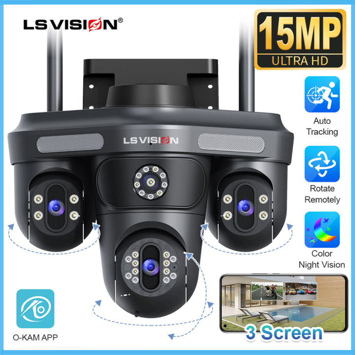 LS VISION 7K 3-PTZ Lens WIFI CCTV Camera Automatic Tracking Full