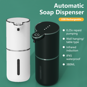 380ML Touchless Light Display No-Press Electric Liquid Foam Cleaner Pump Smart Infrared Automatic Sense Bathroom Soap Dispenser