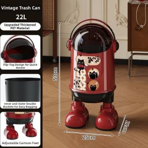 TAOCHUAN | Living Room Bedroom Lid Creative Trash Bin
