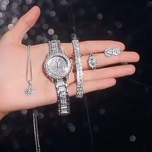 Original Luxury Diamond Women Watch Stainless Steel Strap Fashion Retro Minimalist Wrist Watch Jam Tangan Perempuan
