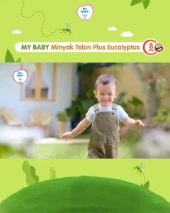 (4PCS) MY BABY Minyak Telon Plus Lavender/Eucalyptus 90 mL - Perlindungan 8 Jam untuk Kulit Sensitif