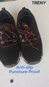 TRENY 8106 Safety Shoes Anti Slip Anti Smash Protective Steel Toe Cap Boots Men Shoes Kasut Lelaki Kasut Kerja