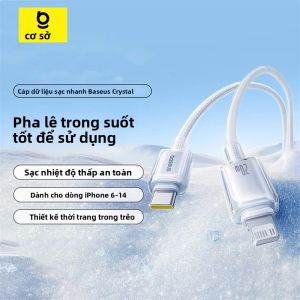 Cáp Baseus 20W USB C Trong Suốt Chống Quá Nhiệt Sạc Nhanh Type C Dây Dữ Liệu Cho iPhone 14 13 12 Pro Max - 3A Dòng Điện Tối Đa