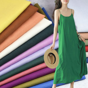 Vải Lanh Tre Cotton Màu Trơn Thủ Công DIY Váy Vải Cắt Rời Quần Áo Mùa Hè Cho Cả Nam Và Nữ