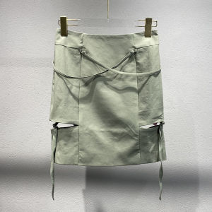 กระโปรงทรงเอเอวสูง กระโปรงสั้นสไตล์ฝรั่งเศส ฤดูร้อน 2024 กระโปรงสั้นทรงเอเอวสูงดีไซน์เก๋ไก๋ กระโปรงสั้นทรงเอทรงเอ