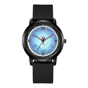 Waterproof Female Quartz Watch Sanskrit Mantra of Avalokiteshvara Rubber Bracelet Electronic Timepiece Chinese Brand Hua Yun Han