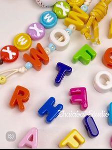 Handmadee (10pcs) สีอะคริลิครูขนาดใหญ่ลูกปัดรูตรงลูกปัด DIY ห่วงโซ่โทรศัพท์มือถือพวงกุญแจจี้ลูกปัดหลวมอุปกรณ์เสริมเครื่องประดับ