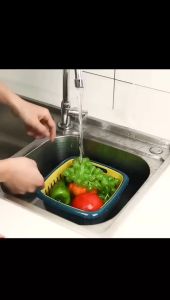 DOUBLE LAYER DRAIN BASKET MULTI-FUNCTIONAL REFRIGERATOR FRUIT AND VEGETABLES STORAGE