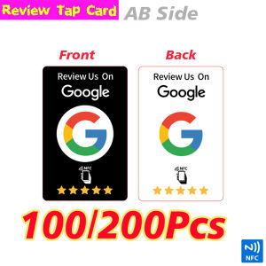 RFID Card Front Back AB Side Reusable Review Tap Card Google NFC Card Review Us on Google Tap Card Enhances SEO Saves Time
