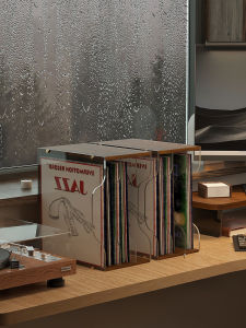 Transparent Acrylic Vinyl Record Display Stand Album Disc Storage Box CD DVD Comic Book Storage Box Black Vinyl Organizer