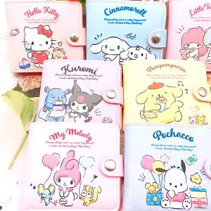 Sanrio PU Purse zipper wallet Kuromi Melody Cinnamon card coin bag storage bag dompet sanrio cartoon purse kids