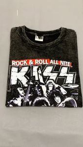 KAOS BAND KISS METAL WASHING PRIA DISTRO SKENA VINTAGE BAHAN KATUN COMBED 24S