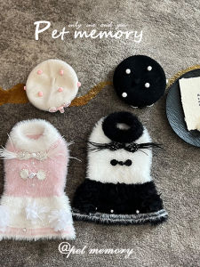 Autumn Winter Long Sleeve Plush Pet Clothes Dog Cat Sweater Maltese Bichon Pomeranian Fleece Lined Coat for Small Breeds