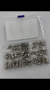 Heavy Duty Grease Fitting Kit 50PCS - Angled/Straight Metal Zerk Nipples for Auto Bike Hydraulic System