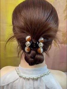 Kẹp Tóc Ngọc Trai Tròn Cao Cấp Cho Phụ Nữ Kẹp Tóc Đuôi Ngựa Nửa Đầu Phụ Kiện Tóc Thời Trang Mới 2025 Kẹp Tóc Sau Đầu