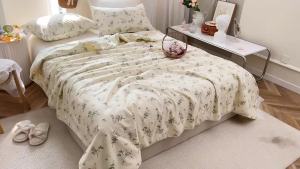 Weighted Blanket  Summer Blanket Cooling Blankets Throws Travel Blanket Cuddle Beddings Cotton Summer Quilt Airable Cover Class a Pure Cotton 毛巾被 毛毯 空调被