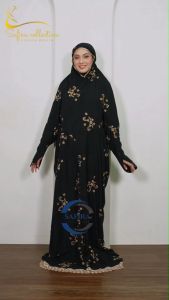 SAFIRA - Mukena Terusan Dewasa Bordir Bunga Syakira Katun Premium