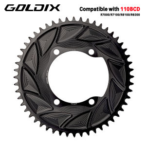 GOLDIX | GOLDIX 3mm Offset 110BCD Bicycle Chainring AERO Disc X110BCD 4-Bolt Sprocket for SHIMANO R7000 R7100 R8100 R9200 110BCD Crank