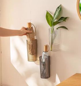 Home Multi-Functional Wall-Mounted Umbrella Storage Rack Entrance No-Punching Extended Storage Tube Organizer Rack